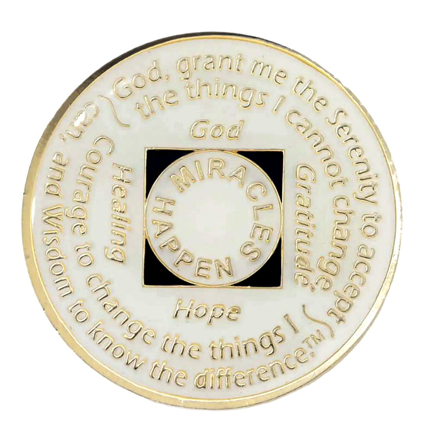 NA Glow Recovery Medallion with Black Transition Crystals | Years 1–45