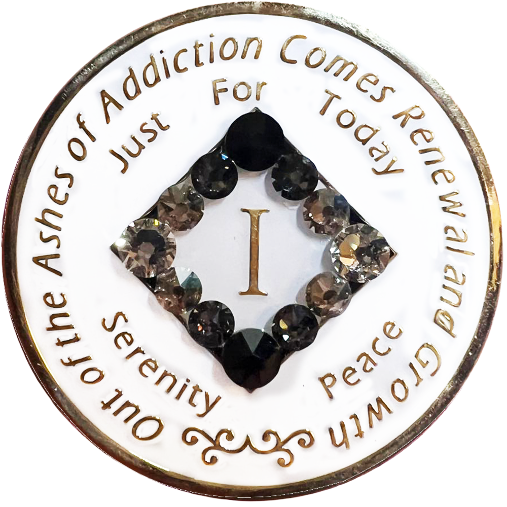 NA Glow Recovery Medallion with Black Transition Crystals | Years 1–45