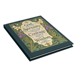 Art Nouveau Serenity Prayer journal closed at an angle