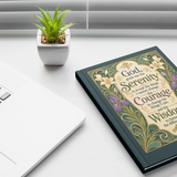 Art Nouveau Serenity Prayer lined journal lifestyle mockup