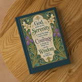 Art Nouveau Serenity Prayer journal lifestyle setting