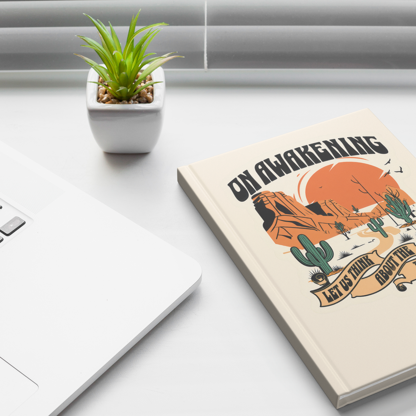 On Awakening recovery journal lifestyle mockup