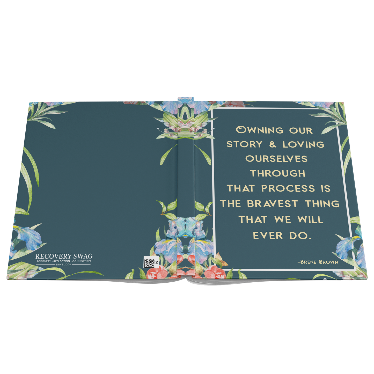 Owning Our Story hardcover journal open cover flat view