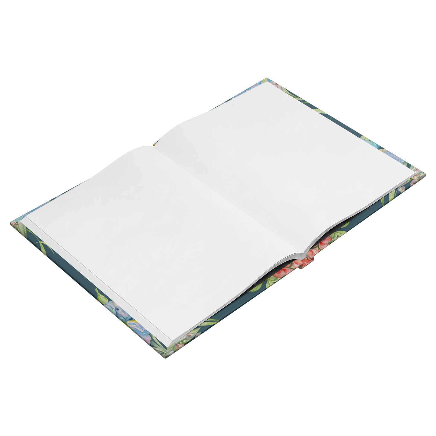 Owning Our Story journal open to blank pages at an angle
