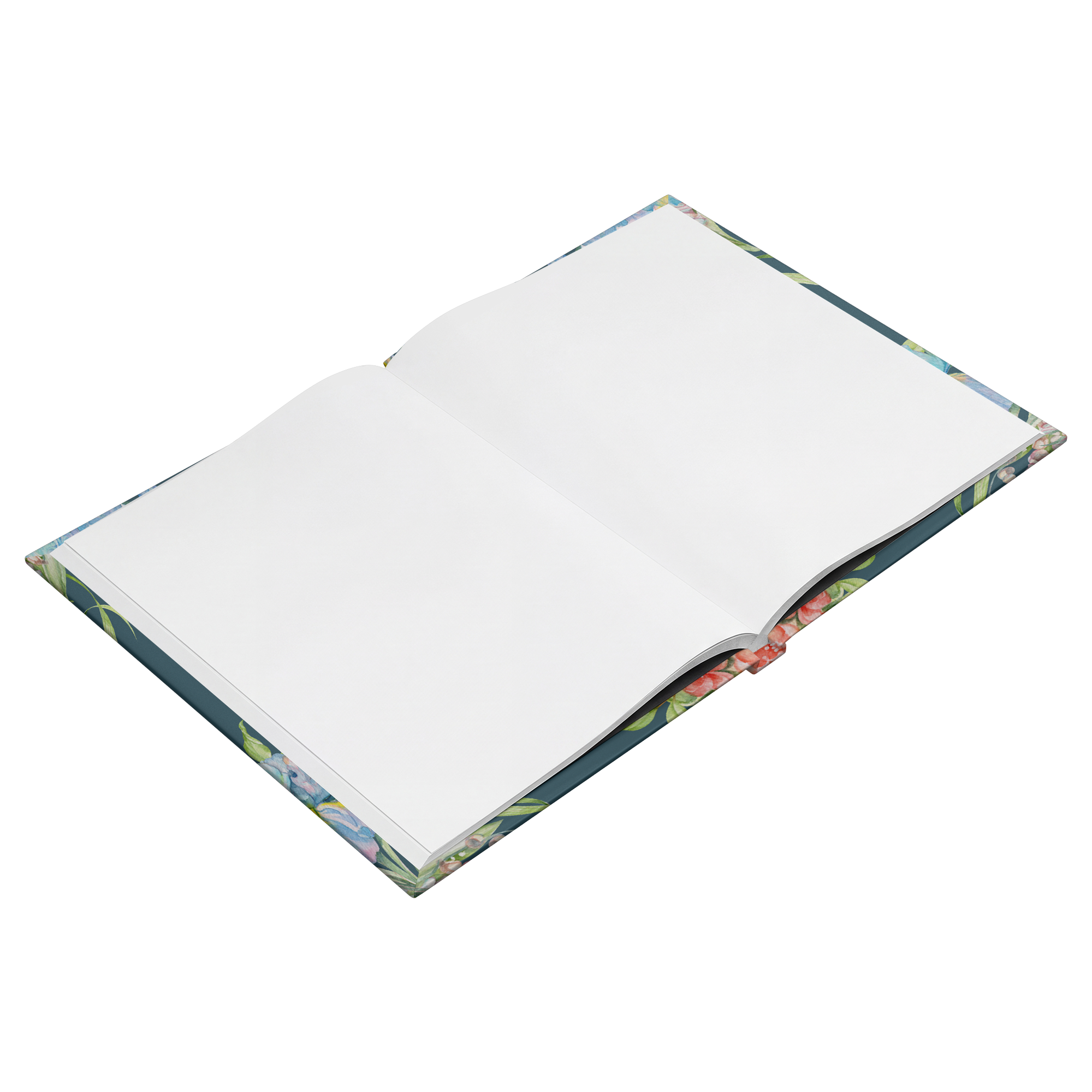 Owning Our Story journal open to blank pages at an angle