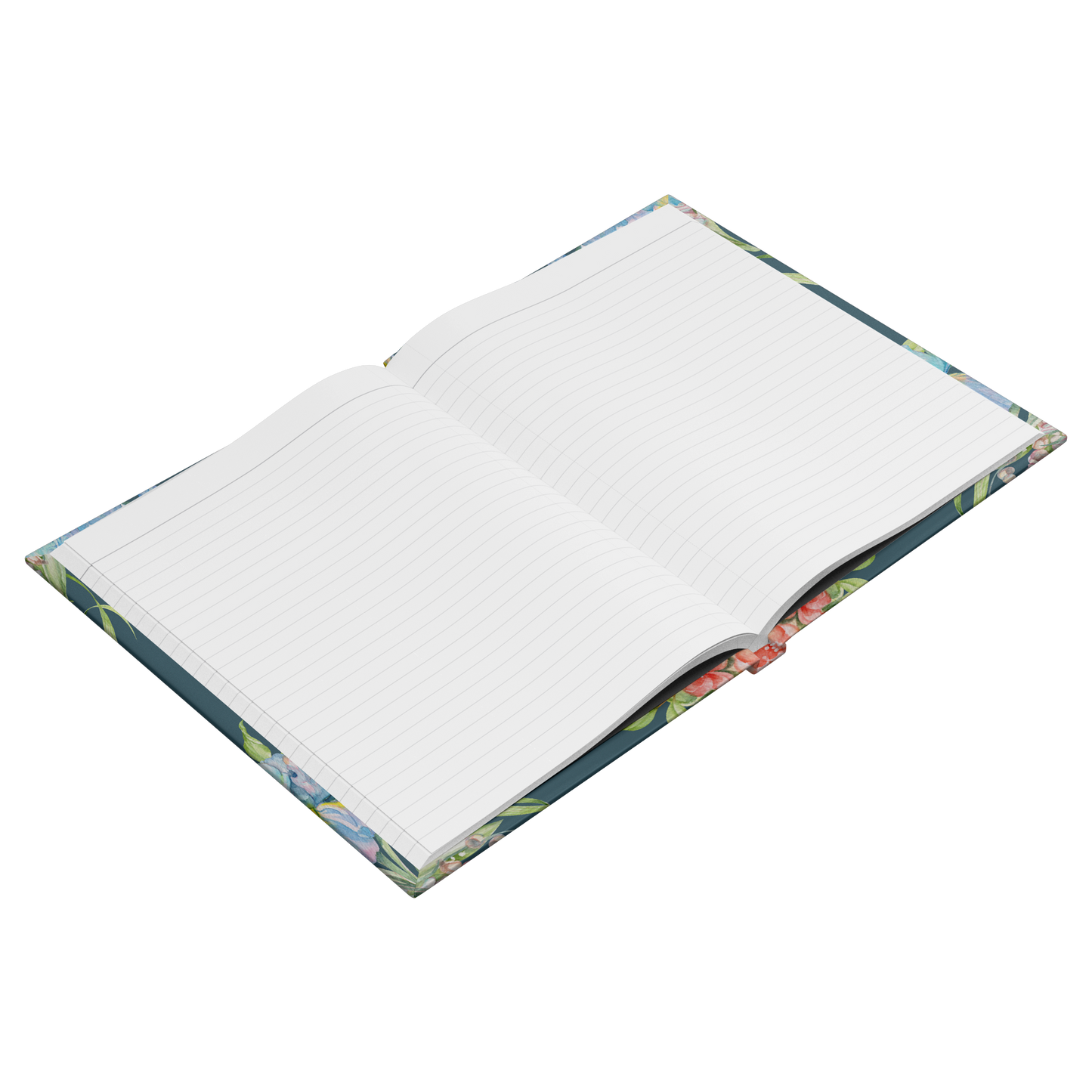 Owning Our Story journal open to lined pages at an angle