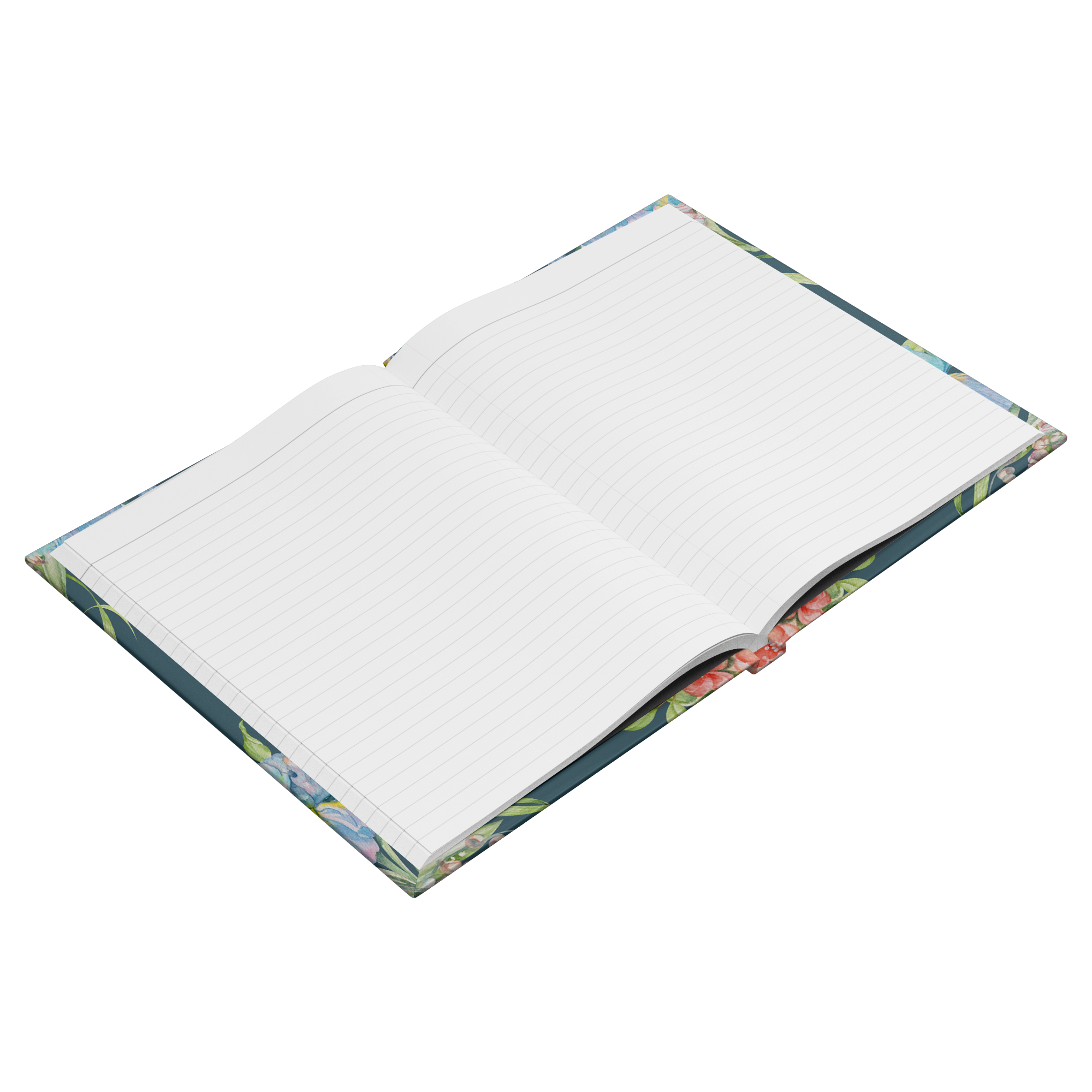 Owning Our Story journal open to lined pages at an angle