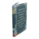 Owning Our Story lined hardcover journal standing mockup