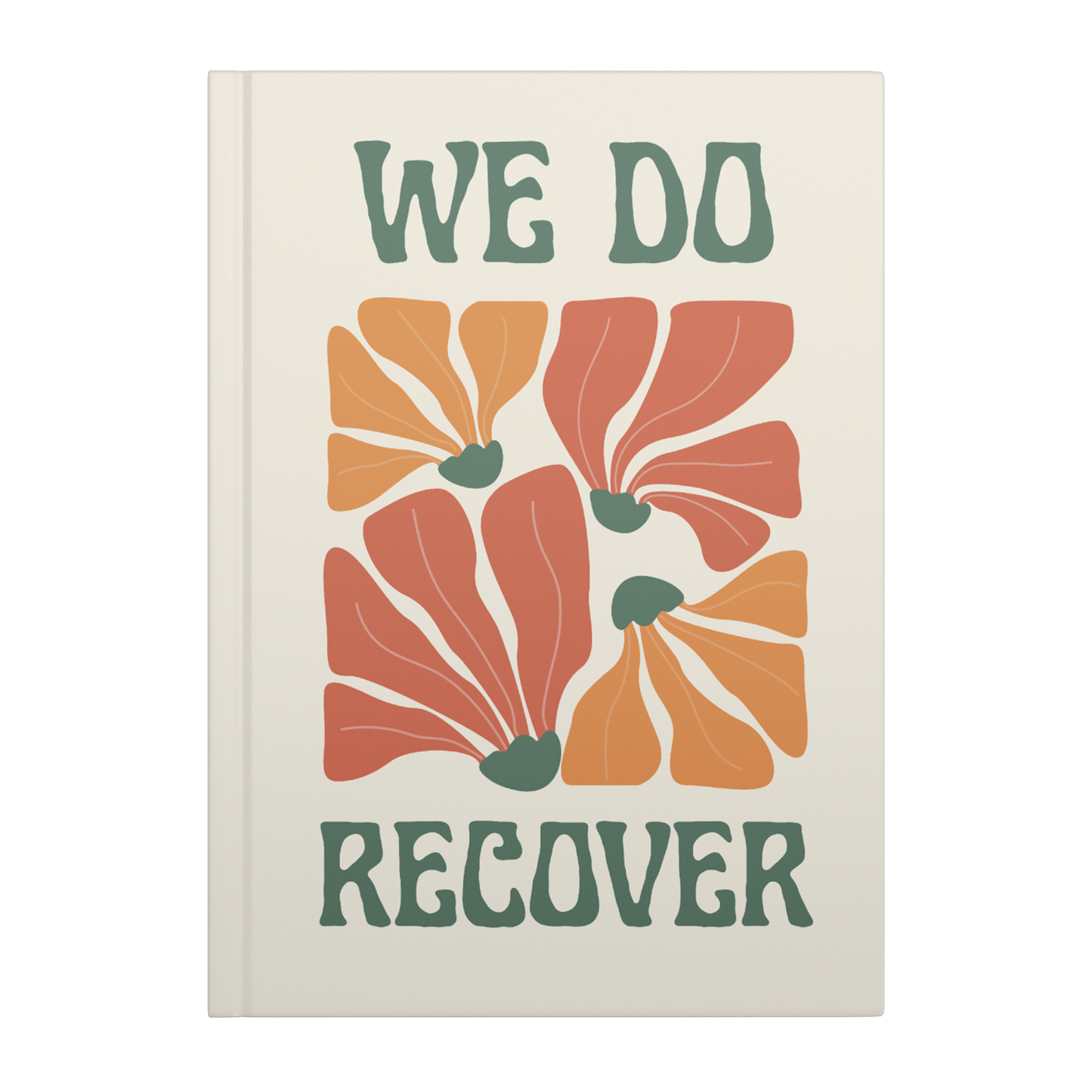 We Do Recover hardcover journal front cover mockup