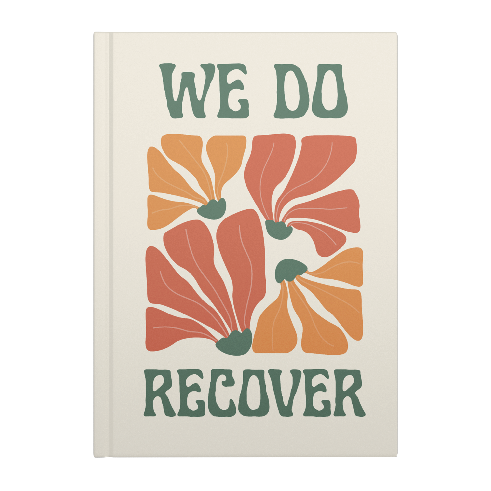 We Do Recover hardcover journal front cover mockup