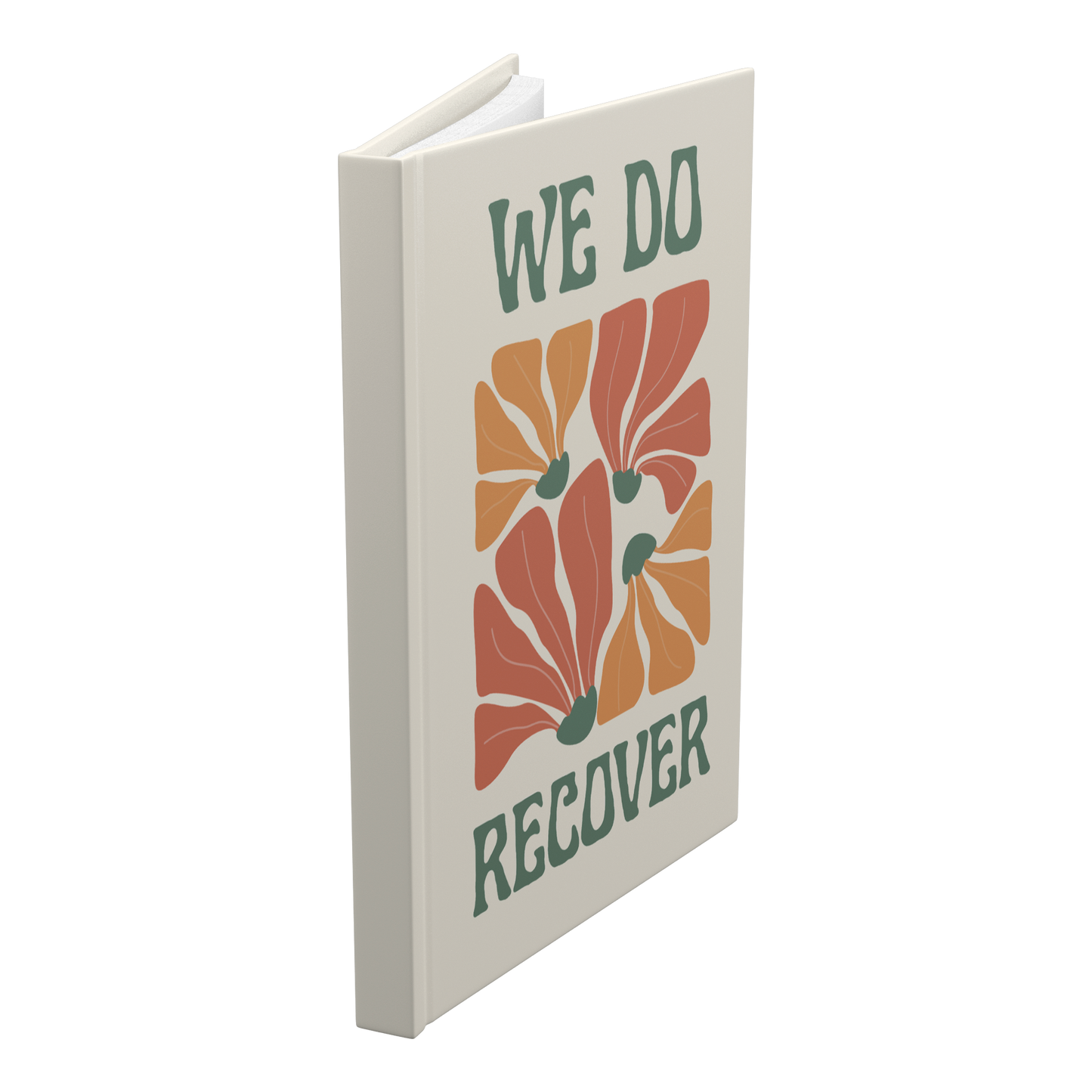 We Do Recover hardcover journal standing angled view