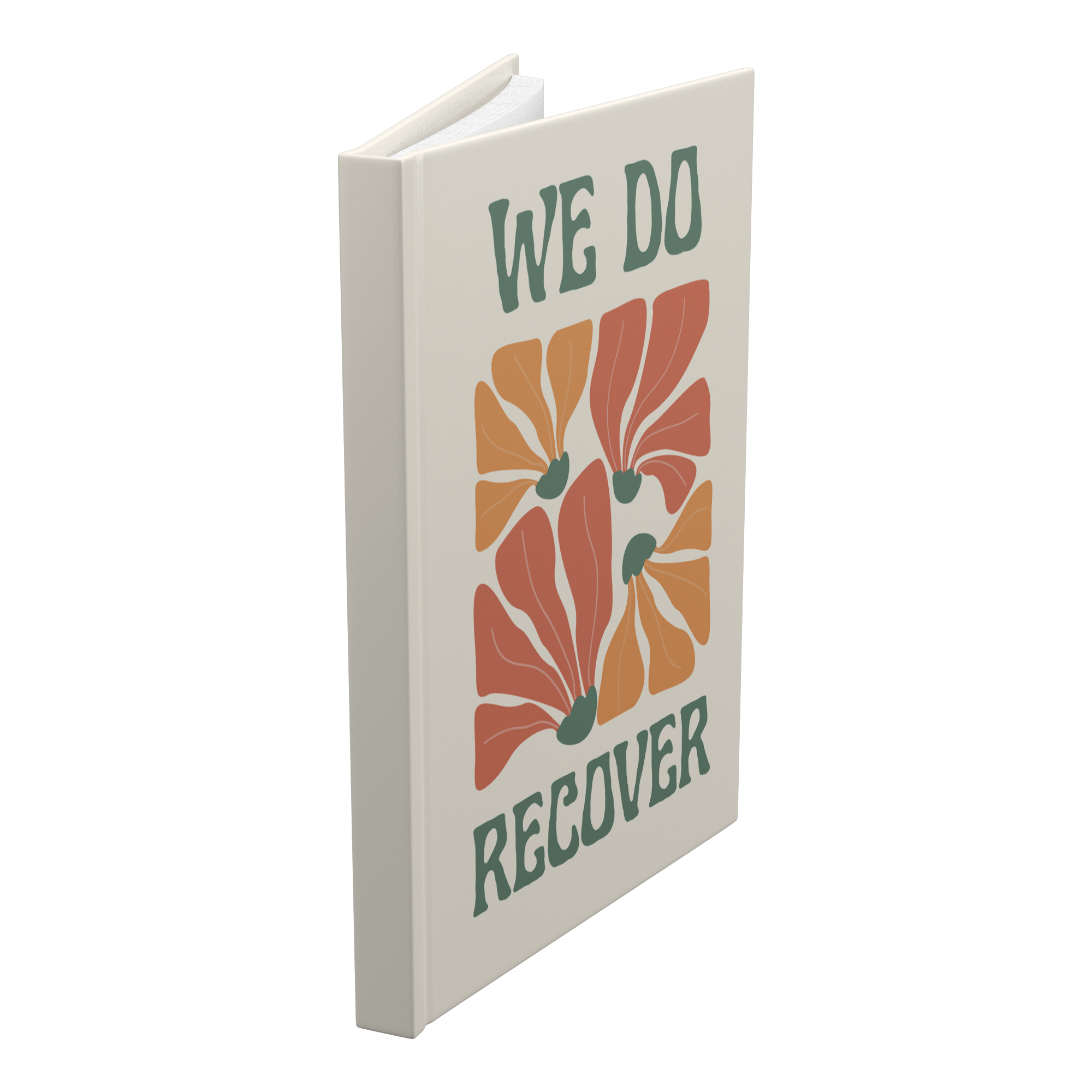 We Do Recover hardcover journal standing angled view