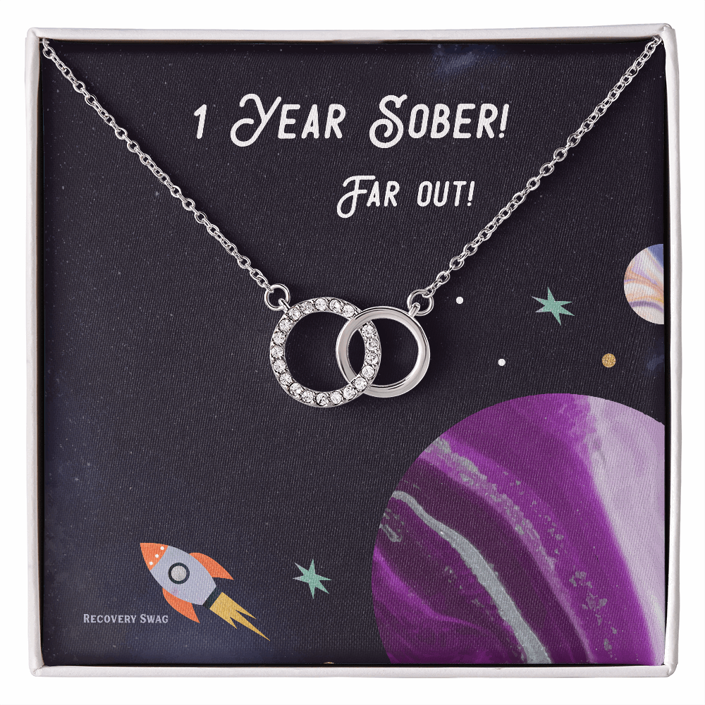 1 Year Sober - Recovery Gift Perfect Pair Necklace