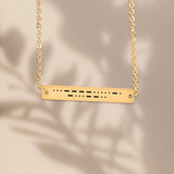 Sober Dad Morse Code Bar Necklace – Personalized