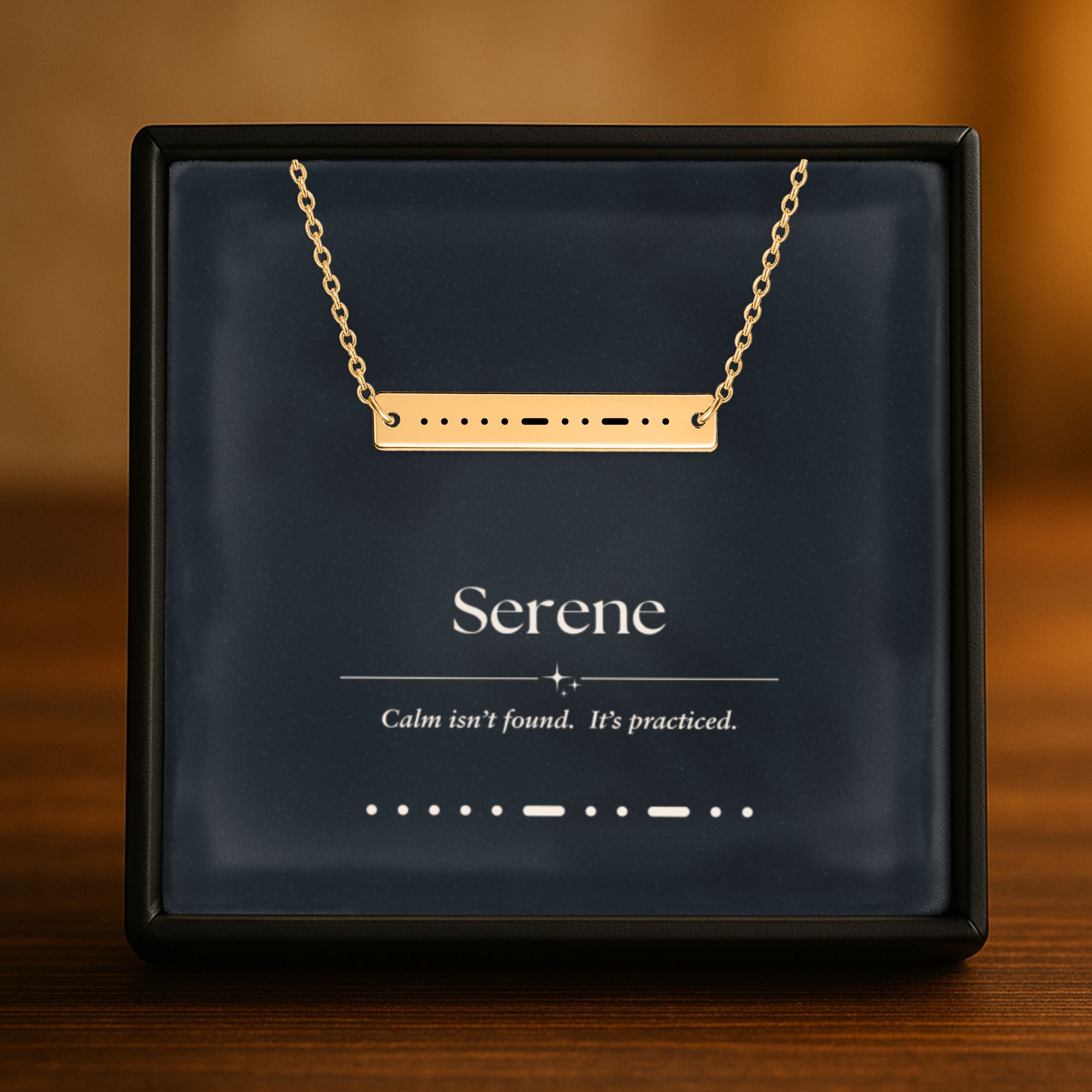 Serene Morse Code Bar Necklace – Personalized