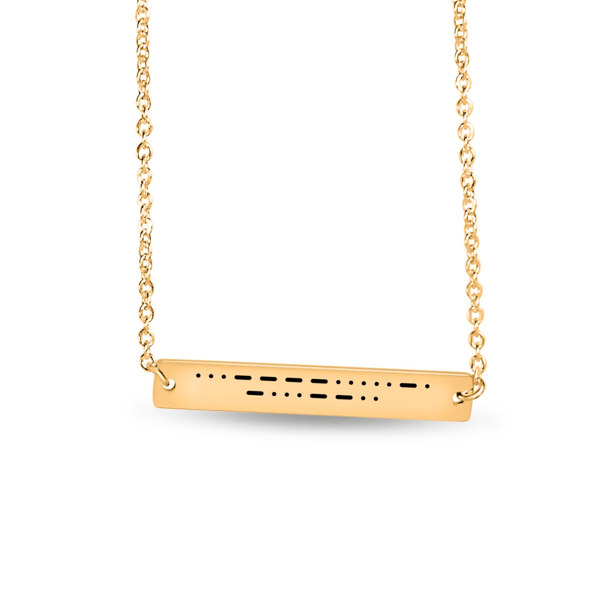 Sober Dad Morse Code Bar Necklace – Personalized