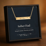 Sober Dad Morse Code Bar Necklace – Personalized