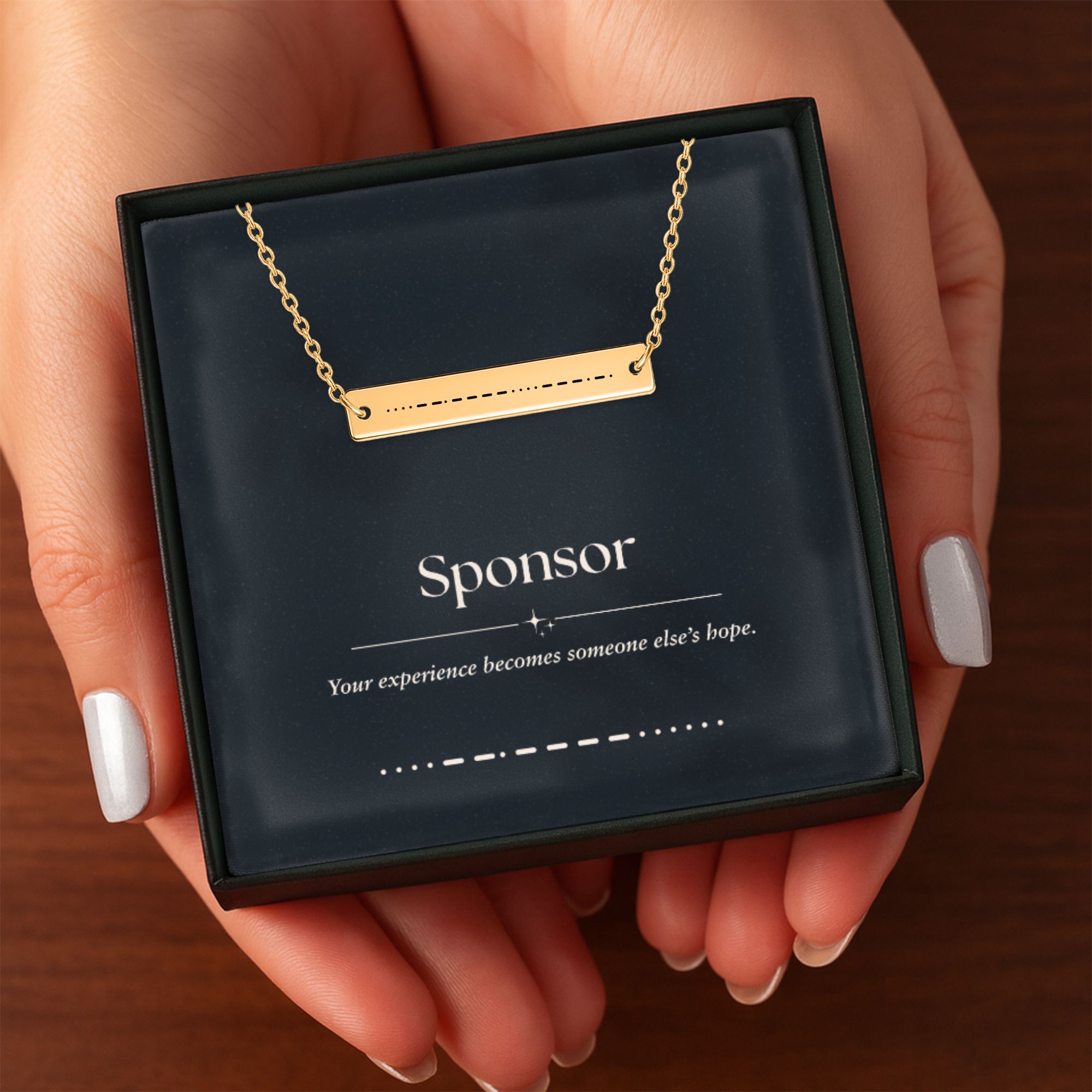 Sponsor Morse Code Bar Necklace – Personalized