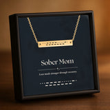 Sober Mom Morse Code Bar Necklace – Personalized