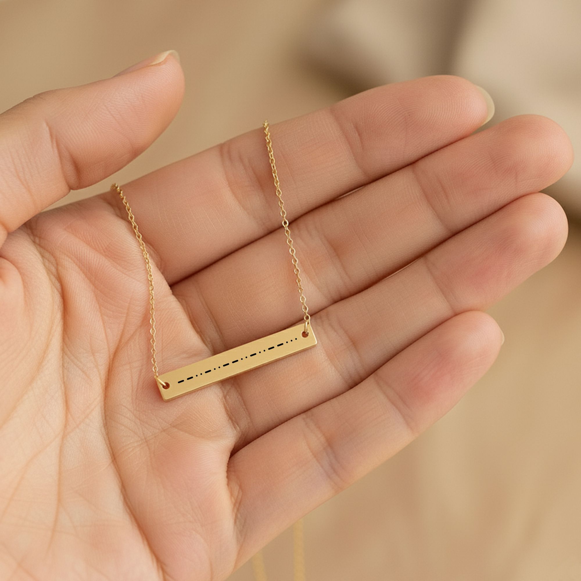 Gratitude Morse Code Bar Necklace – Personalized