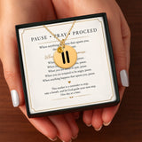 Pause Pray Proceed AA Coin Necklace — Milestone Month™