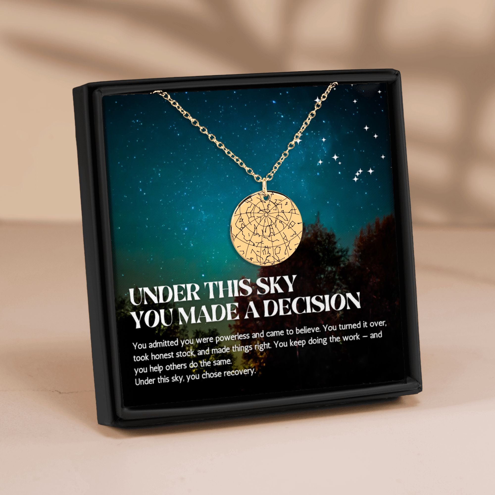Recovery Star Map Necklace — Under This Sky, A Decision