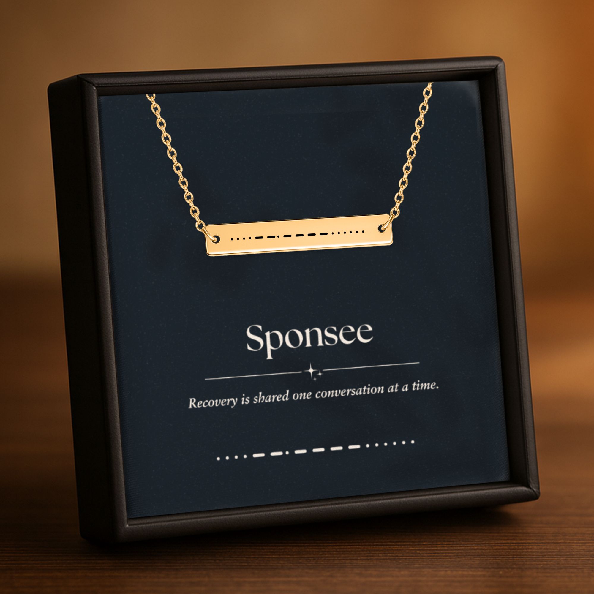 Sponsee Morse Code Bar Necklace – Personalized