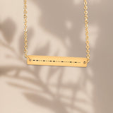 Grateful Morse Code Bar Necklace – Personalized