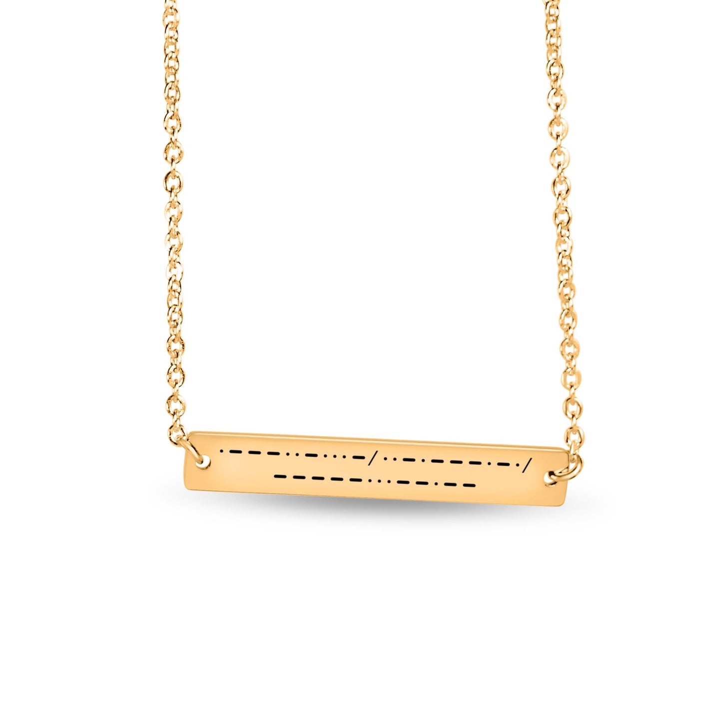 Just for Today Morse Code Bar Necklace – Personalized