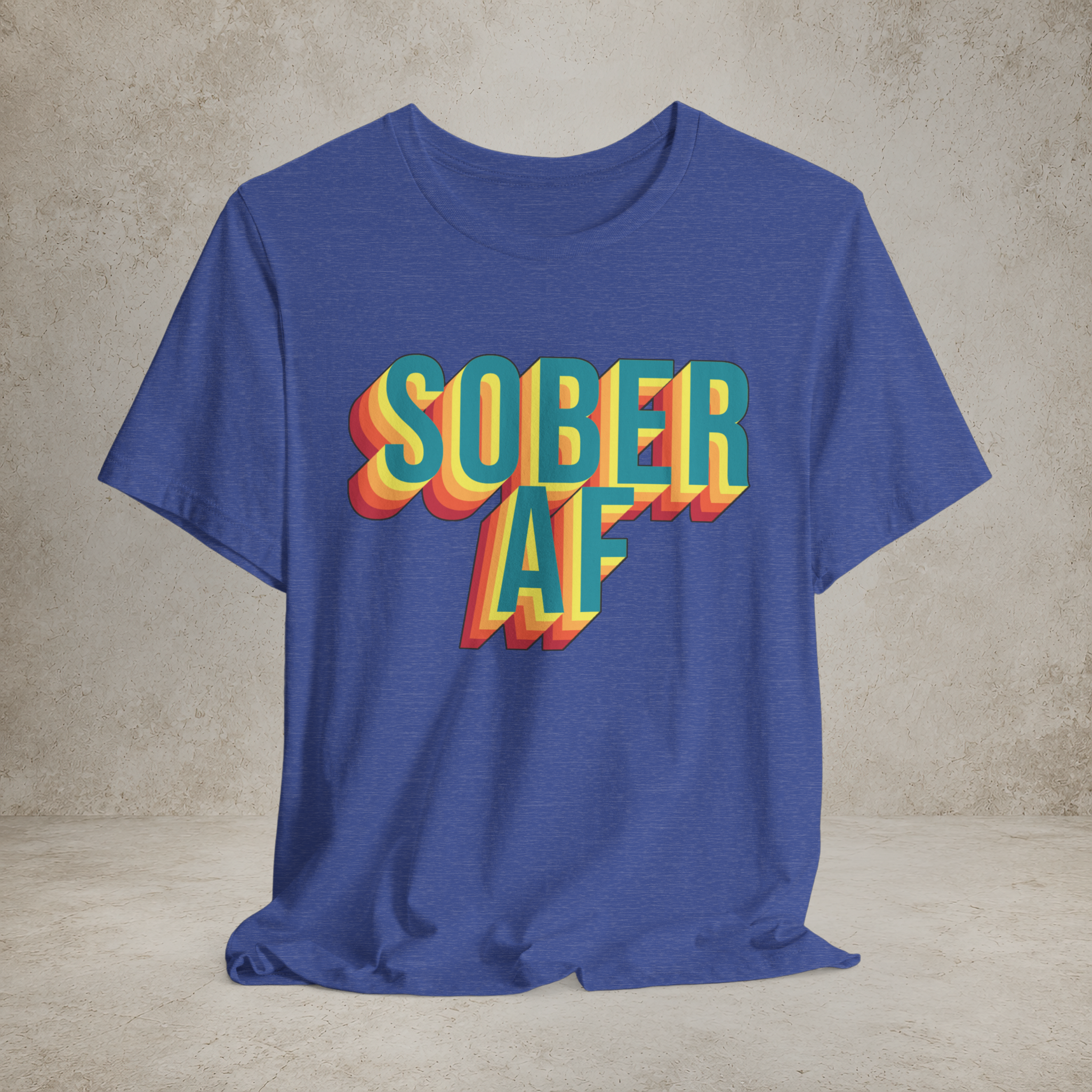 Sober AF recovery humor T-shirt featured design