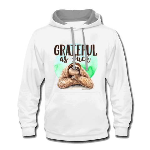 Grateful as Fuck Contrast Hoodie - white/gray
