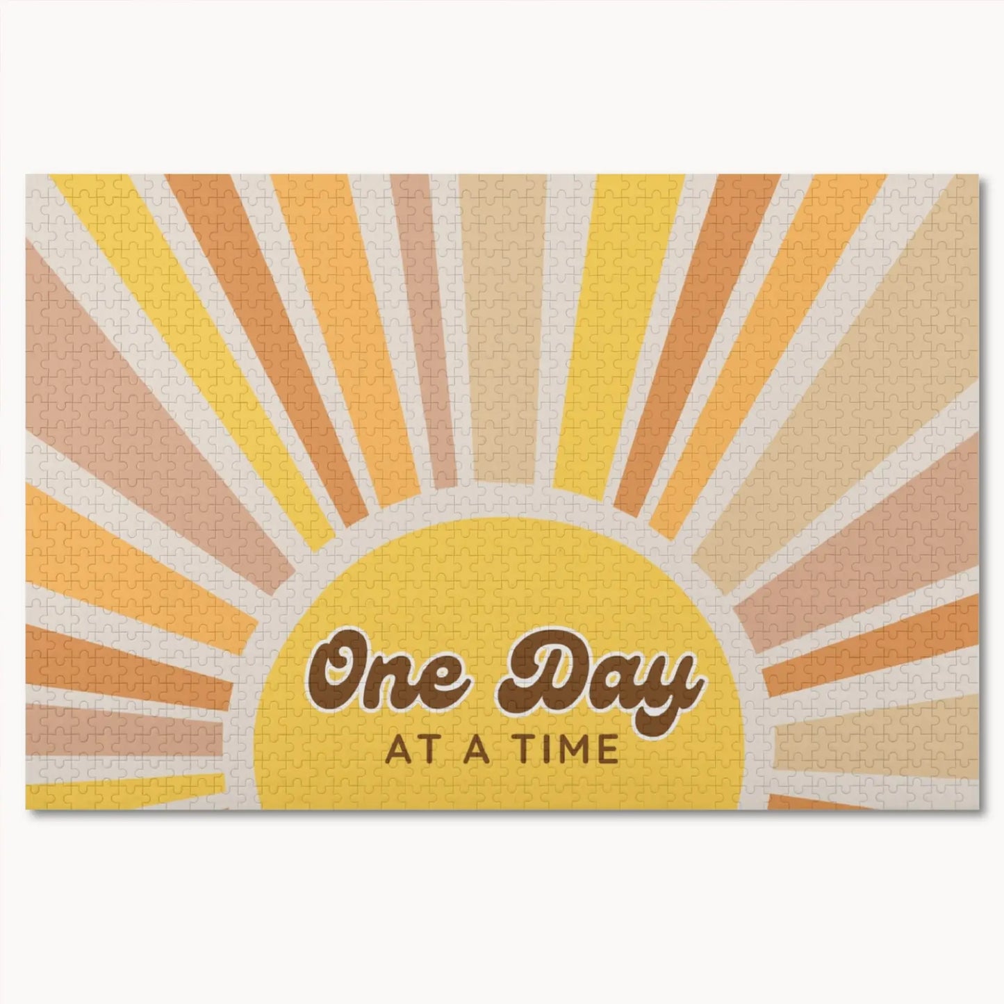 One Day at a Time Sunburst Recovery Puzzle | Sobriety Gift