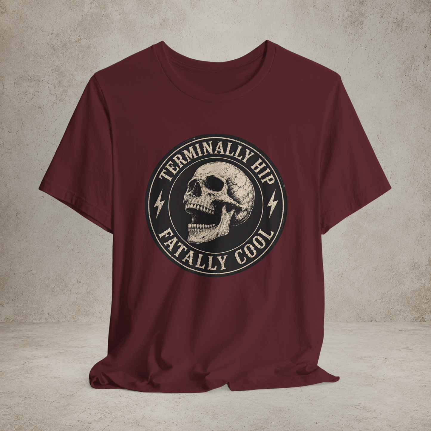 Terminally Hip Fatally Cool recovery T-shirt featured design