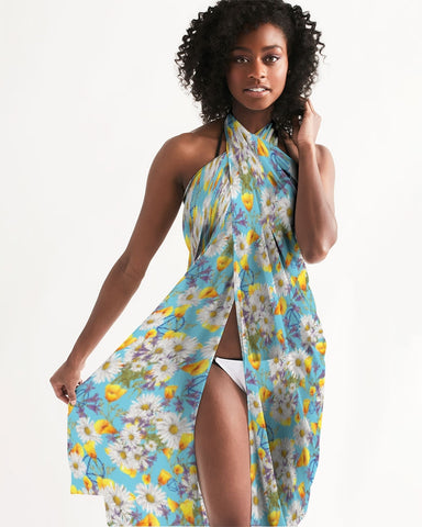 Yellow & White Floral AA Logo Swim Cover Up