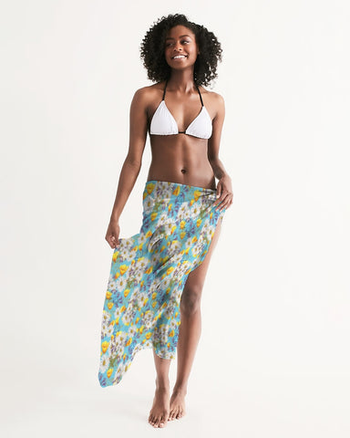 Yellow & White Floral AA Logo Swim Cover Up