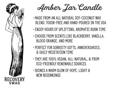 I Love Sober You Amber Jar Candle