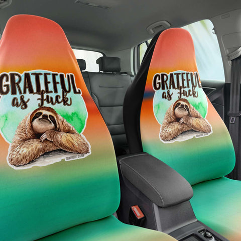 Sloth - Grateful as Fuck Car Seat Covers (Set of 2)