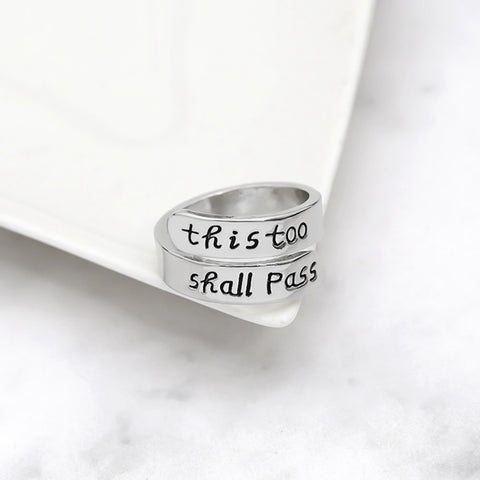 This Too Shall Pass Adjustable Ring