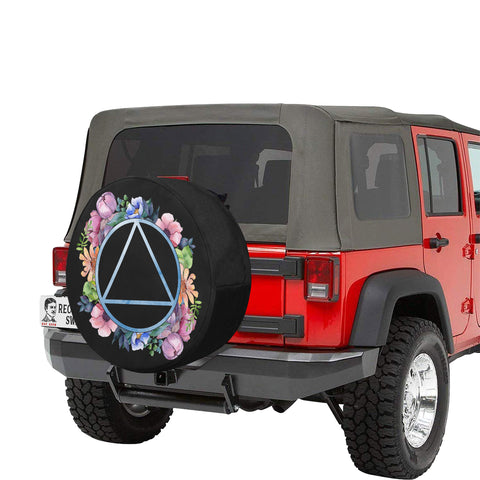 Watercolor Floral Spare Tire Cover