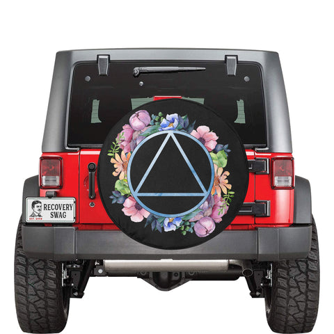 Watercolor Floral Spare Tire Cover