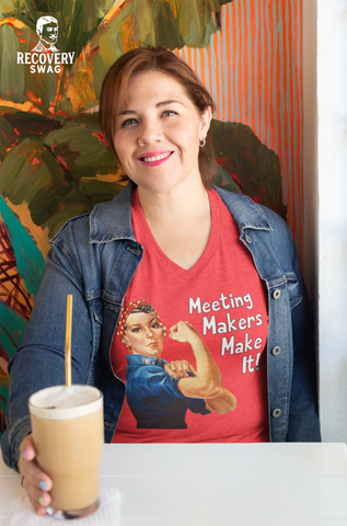 Rosie Meeting Makers Make It - Tri-Blend V-Neck T-Shirt