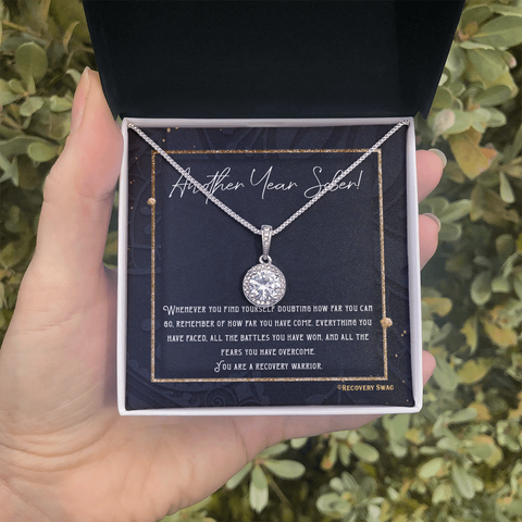 Recovery Warrior - Another Year Sober - Hope in Recovery Necklace