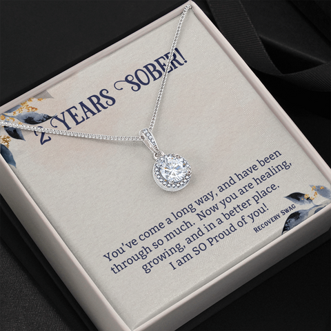 You've Come a Long Way - 2 Years Sober - Hope in Recovery Necklace