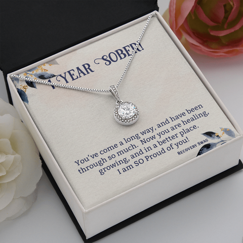 You've Come a Long Way - 1 Year Sober - Hope in Recovery Necklace