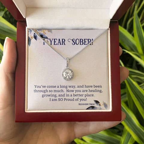 You've Come a Long Way - 1 Year Sober - Hope in Recovery Necklace
