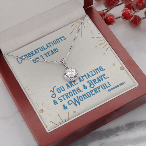 You are Amazing - 1 Year Sober - Hope in Recovery Necklace