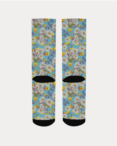 Yellow & White Floral AA Logo Men's Socks