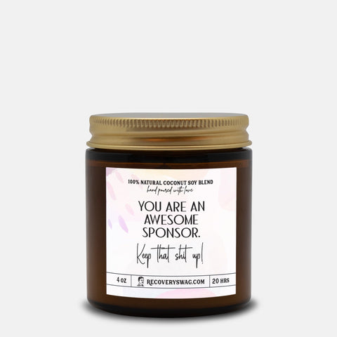 You are an Awesome Sponsor Amber Jar Candle
