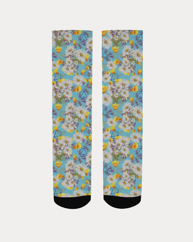 Yellow & White Floral AA Logo Men's Socks