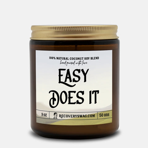 Slogan Series - Easy Does It Amber Jar Candle
